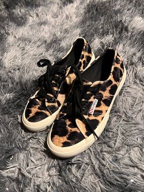 Superga 2750 leopard print trainers